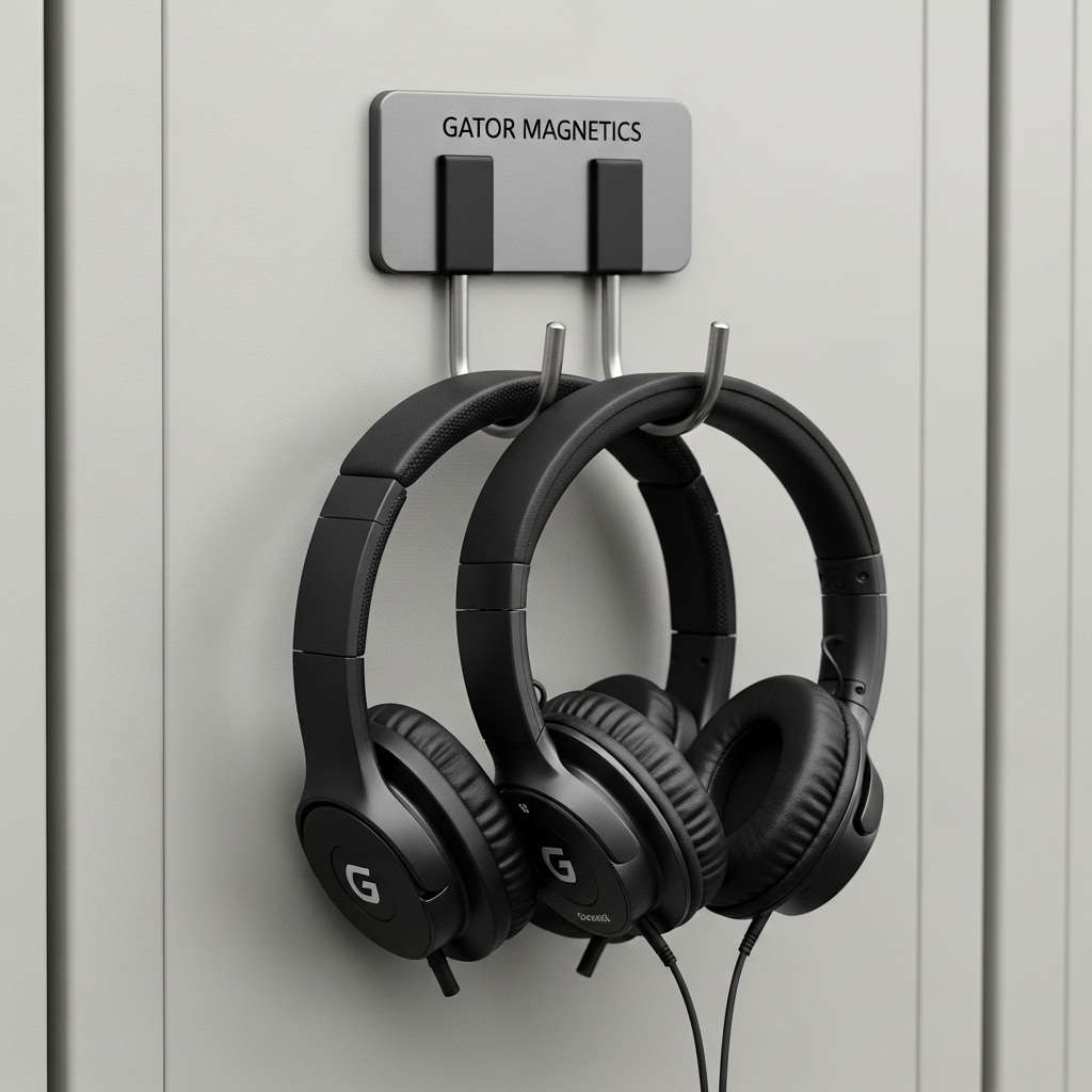 12 Magnetic Headphone Hangers for Metal Classroom Cabinets 7 Coat Size Magnetic Hook for Bulk Storage