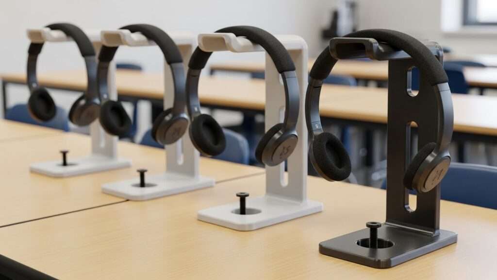 10 Under Desk Headphone Mounts for Student Computer Labs Ideas 10 Custom 3D Printed Brackets