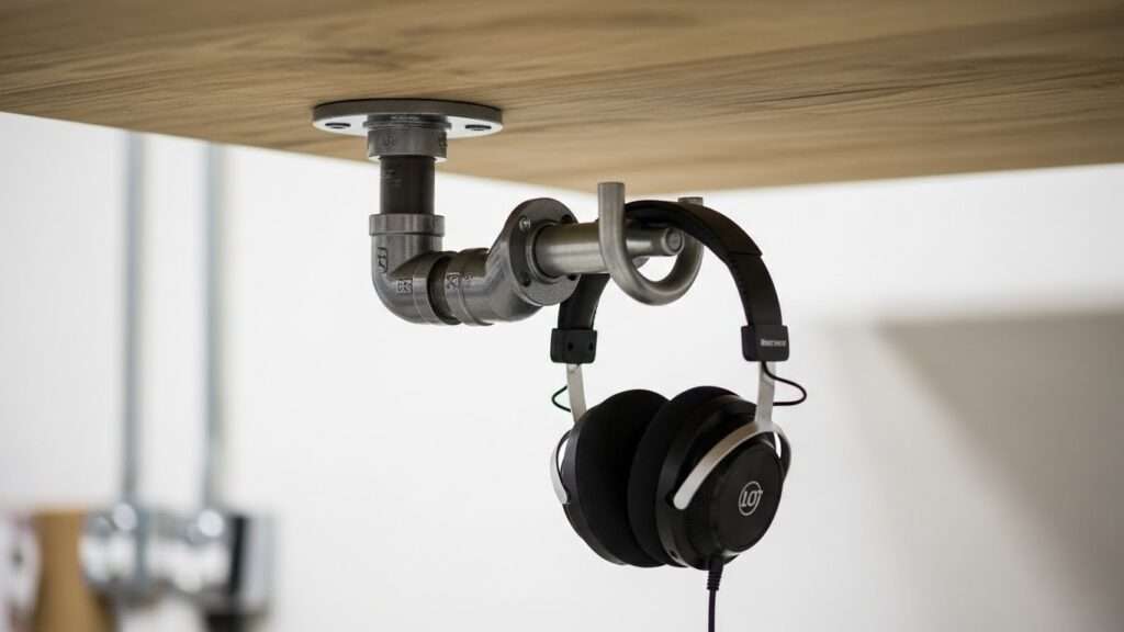 10 Under Desk Headphone Mounts for Student Computer Labs Ideas 12 DIY PVC Pipe Industrial Mounts