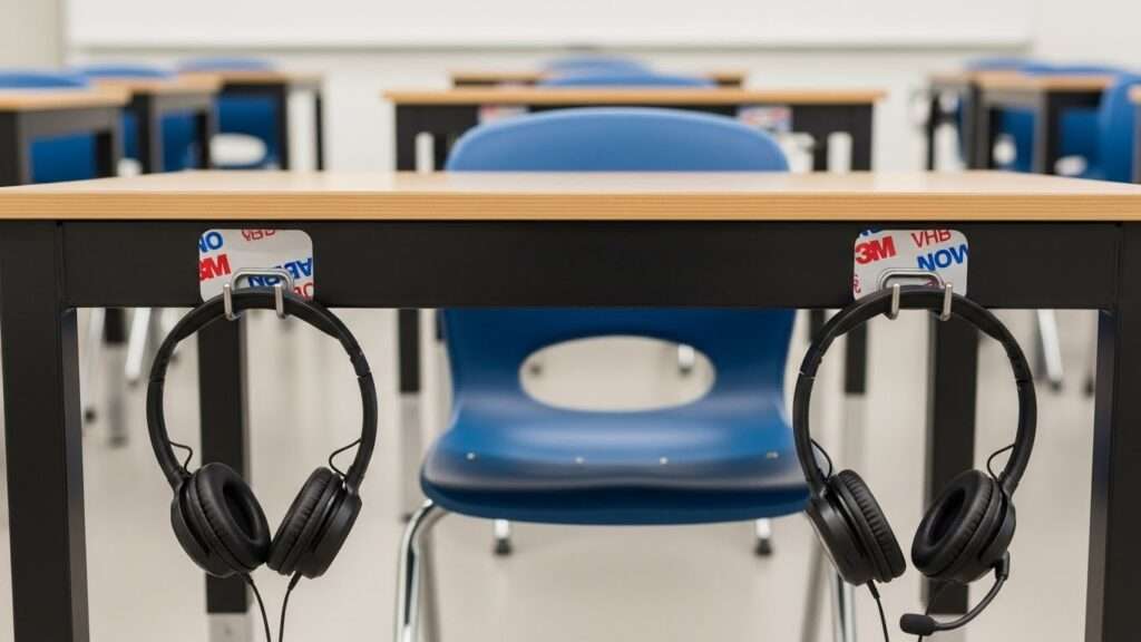 10 Under Desk Headphone Mounts for Student Computer Labs Ideas 6 Damage Free Adhesive Hooks