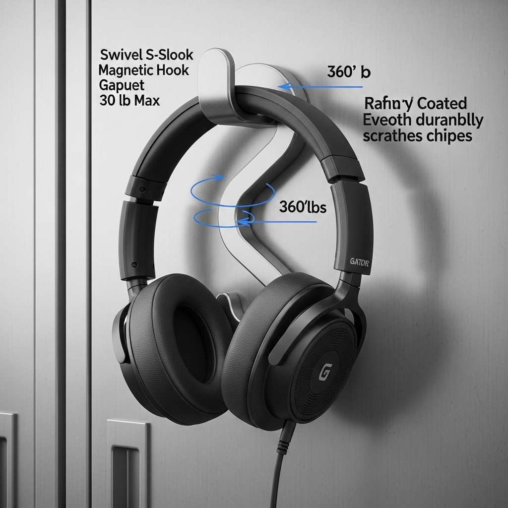 12 Magnetic Headphone Hangers for Metal Classroom Cabinets 5 Swivel S Shape Magnetic Hook 30 lb