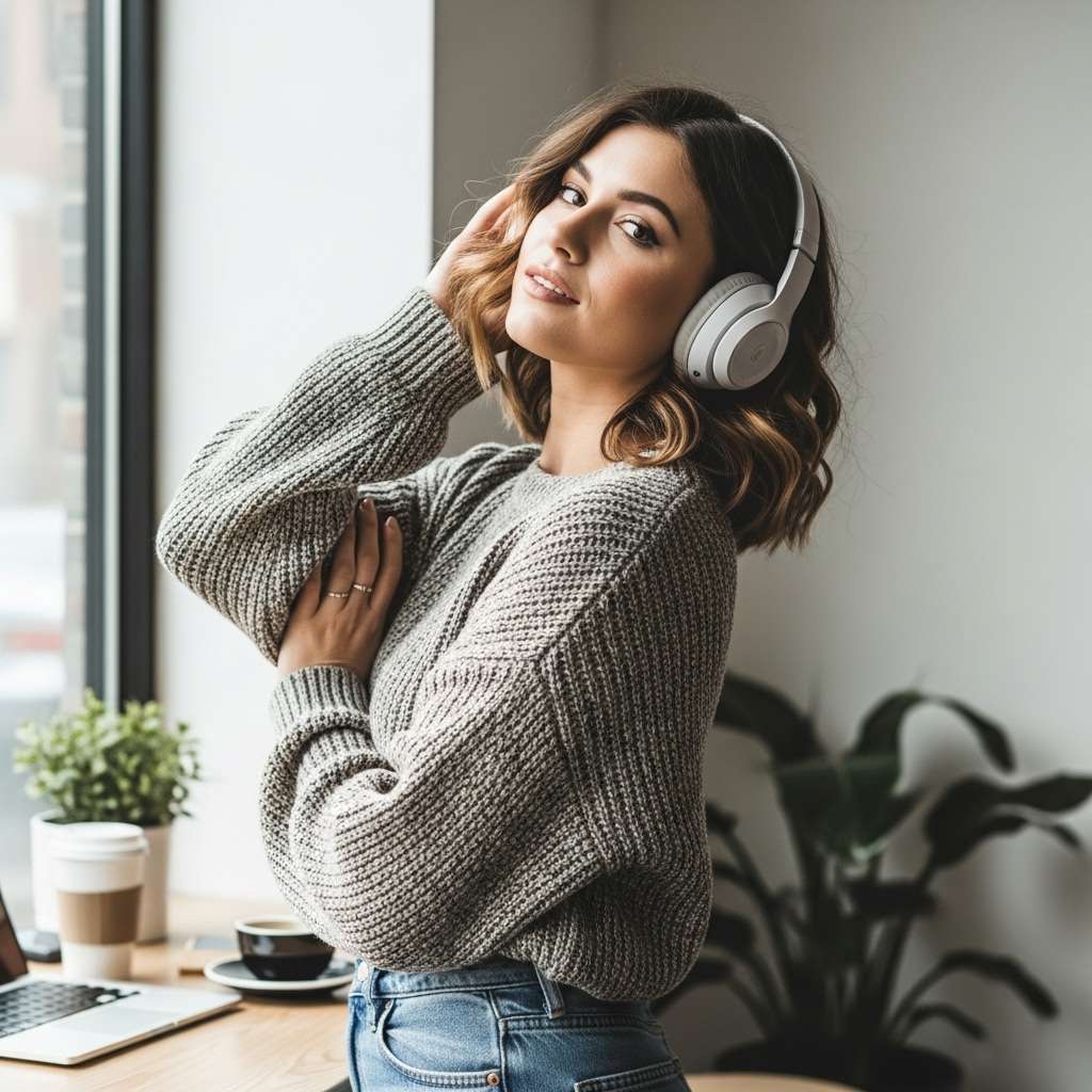 How to Pose with Headphones for Instagram/Pinterest 2 The Im Not Paying Attention Candid