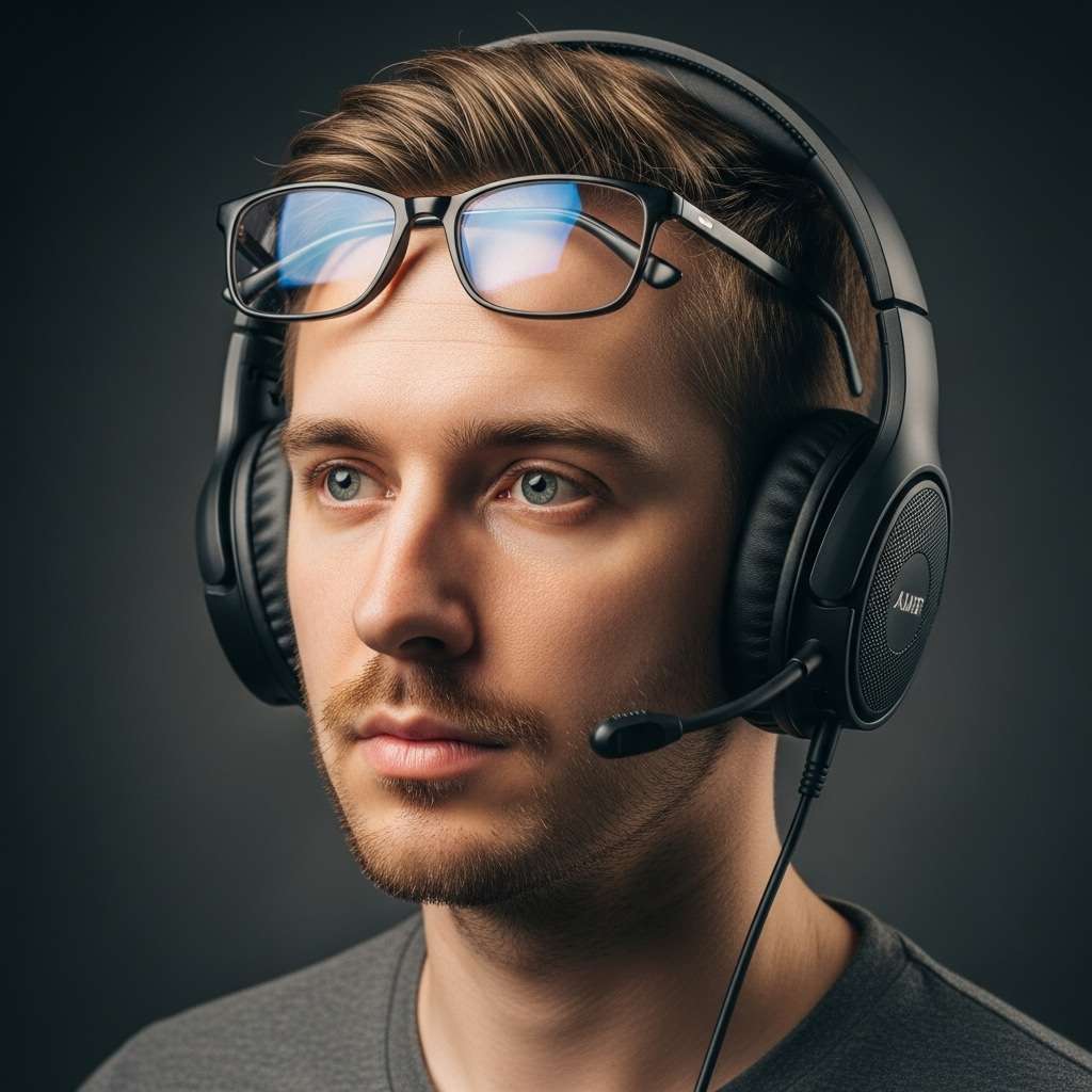 How to Wear Over Ear Headphones with Glasses 3 The Lift and Rest Maneuver