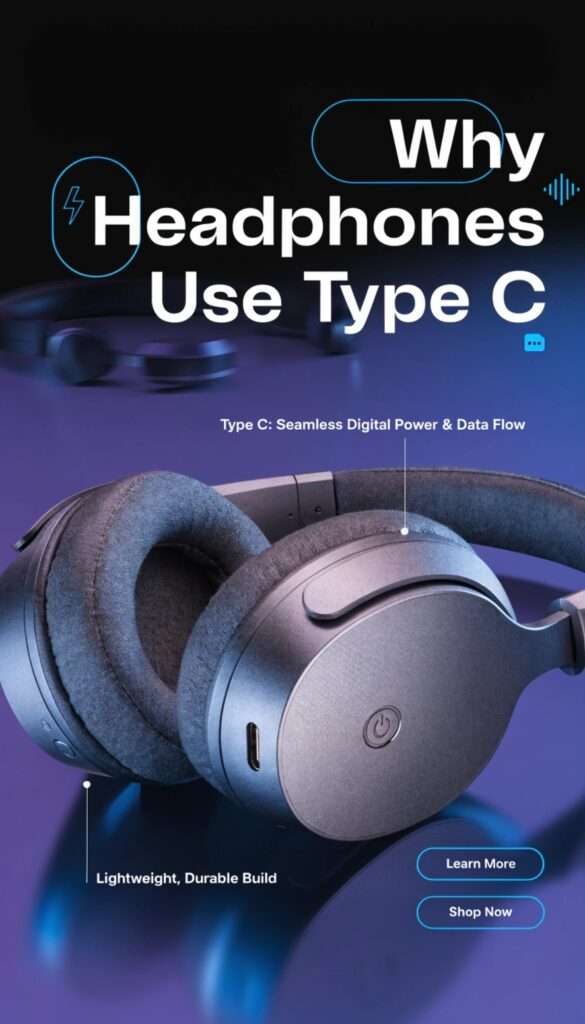 Why headphones use Type C 12 design a high converting pinterest pin for the tit