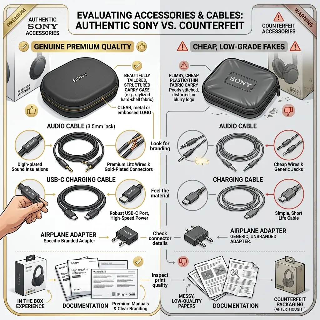 How to Tell if Sony Headphones are Fake 9 Accessories and Cables