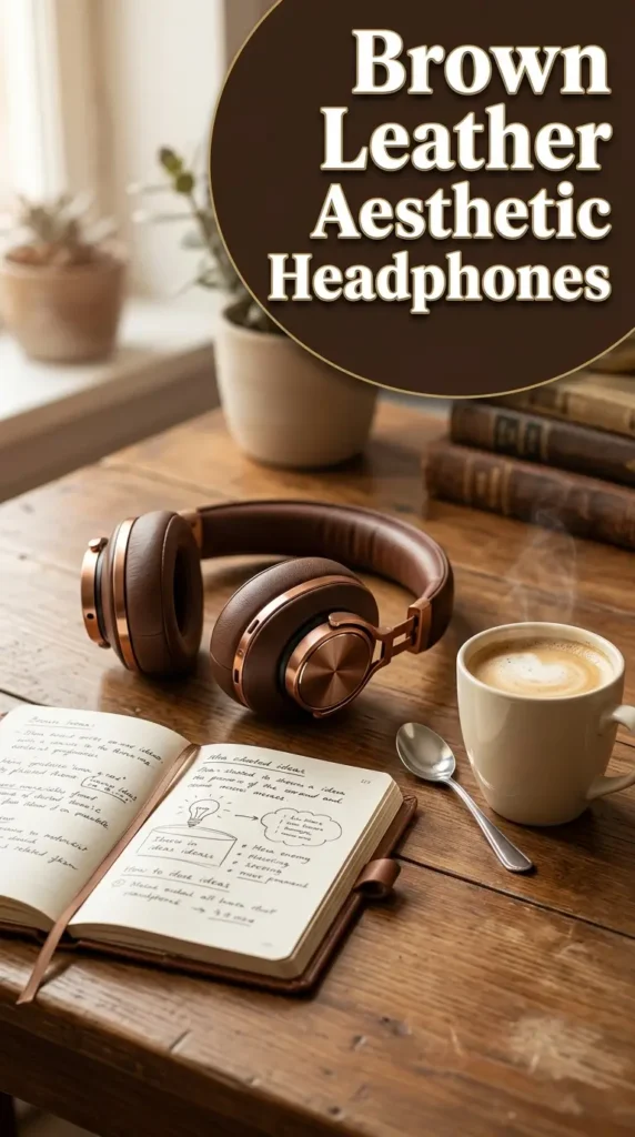 Brown Leather Aesthetic Headphones 20 Brown Leather Aesthetic Headphones 3