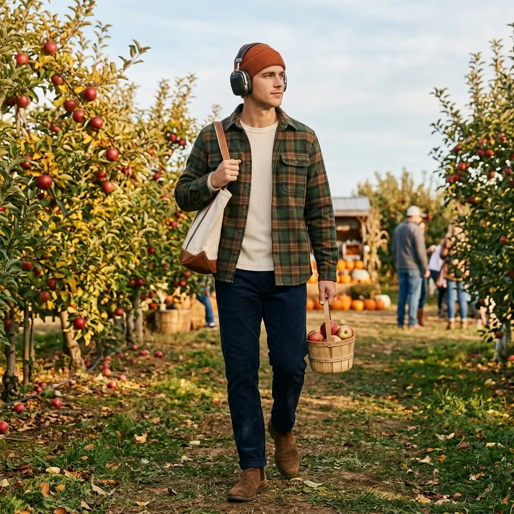 12 Fall Headphones Outfit Ideas for a Cozy and Stylish Season 4 Plaid Shacket Retro Audio