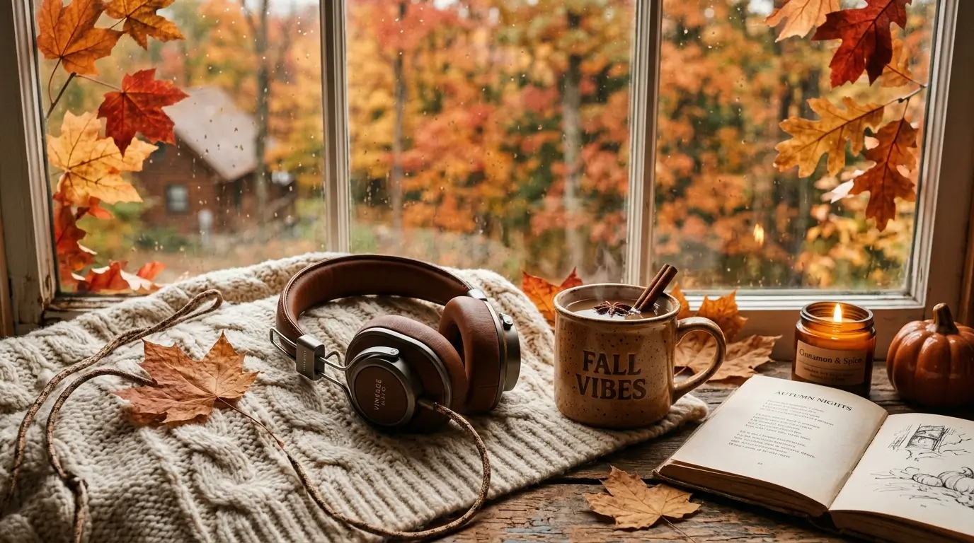 Cozy Fall Headphones Aesthetic