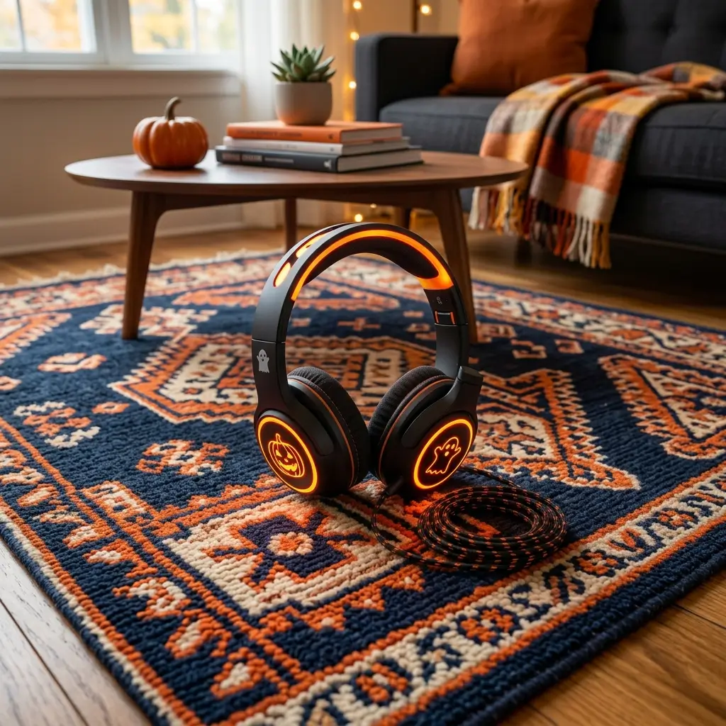 Halloween Headphones for Kids 2 Halloween headphones on rug 202608232133