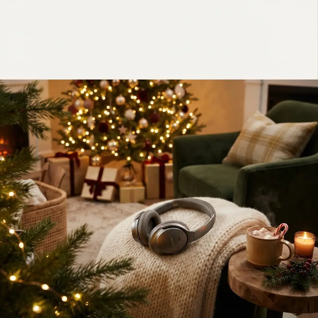 Headphones Beside Christmas Tree Aesthetic 2 Decoding the Coziest Holiday Vibe 1