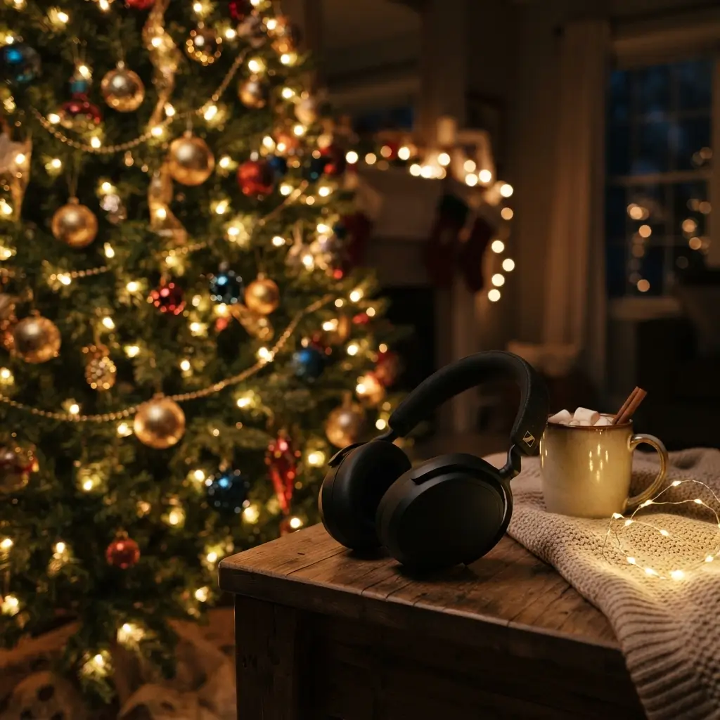 Headphones Beside Christmas Tree Aesthetic 4 The Art of the Photograph