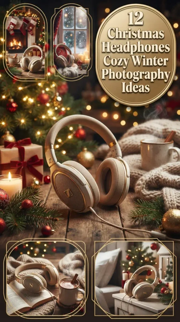 12 Christmas Headphones Cozy Winter Photography Ideas 2