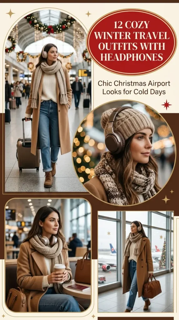 12 Cozy Winter Travel Outfit with Headphones Christmas Styling Ideas 27 12 Cozy Winter Travel Outfit with Headphones Christmas Styling Ideas
