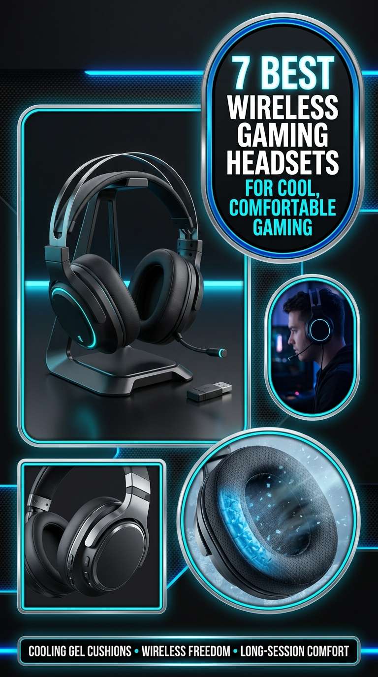 7 Best Wireless Gaming Headsets with Cooling Gel Ear Cushions for Ultimate Comfort