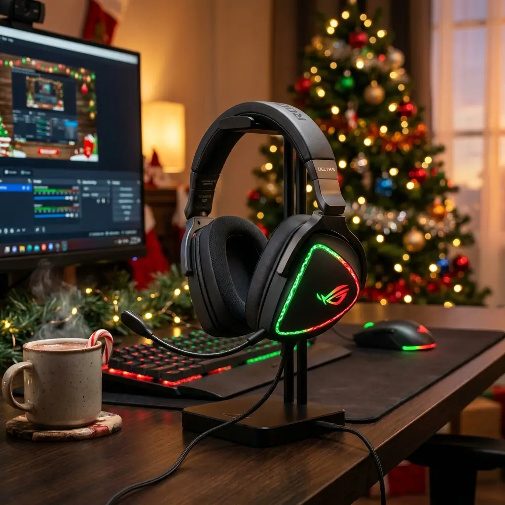 10 Headphones with Christmas Lights Aesthetic to Brighten Your Festive Setup 12 ASUS ROG Delta S RGB Gaming Headset