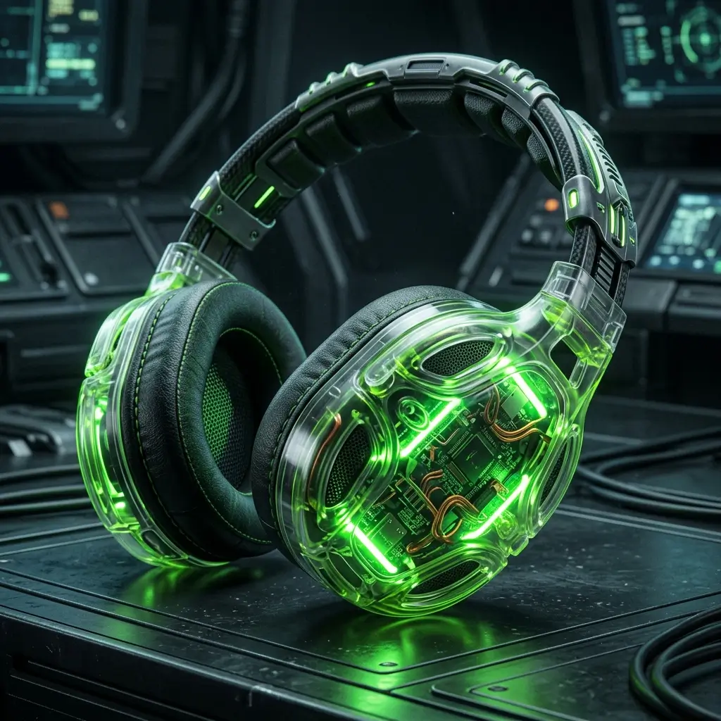 12 Best Spooky Headphones for Halloween Parties 19 Alien Green Translucent Headphones