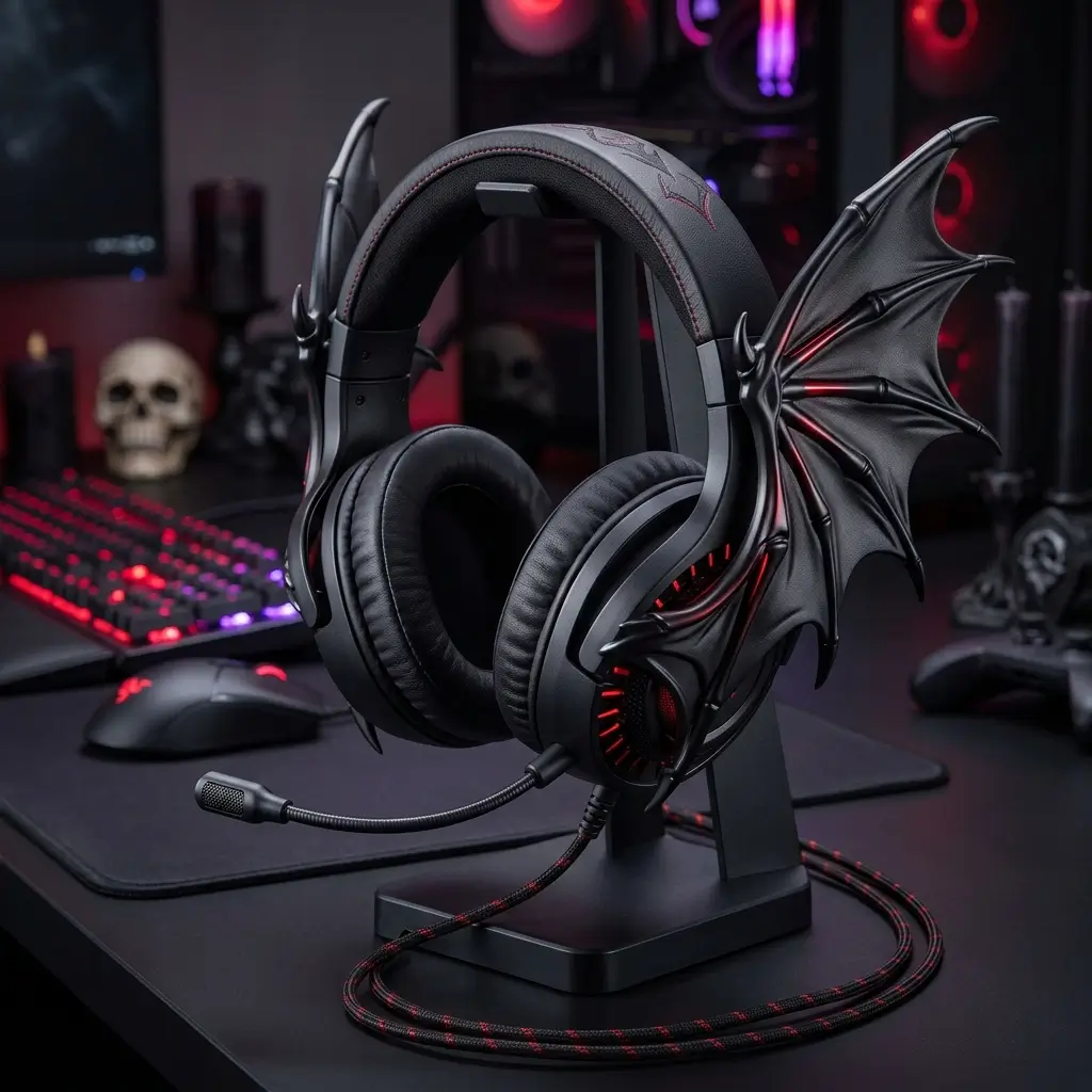 12 Best Spooky Headphones for Halloween Parties 7 Bat Wing Gaming Headset