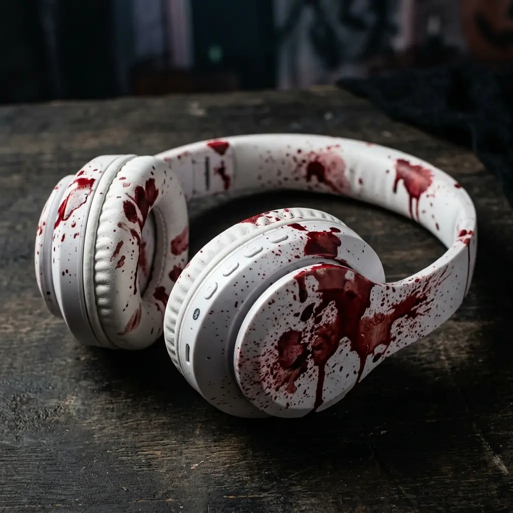 12 Best Spooky Headphones for Halloween Parties 13 Bloody Splatter White Headphones