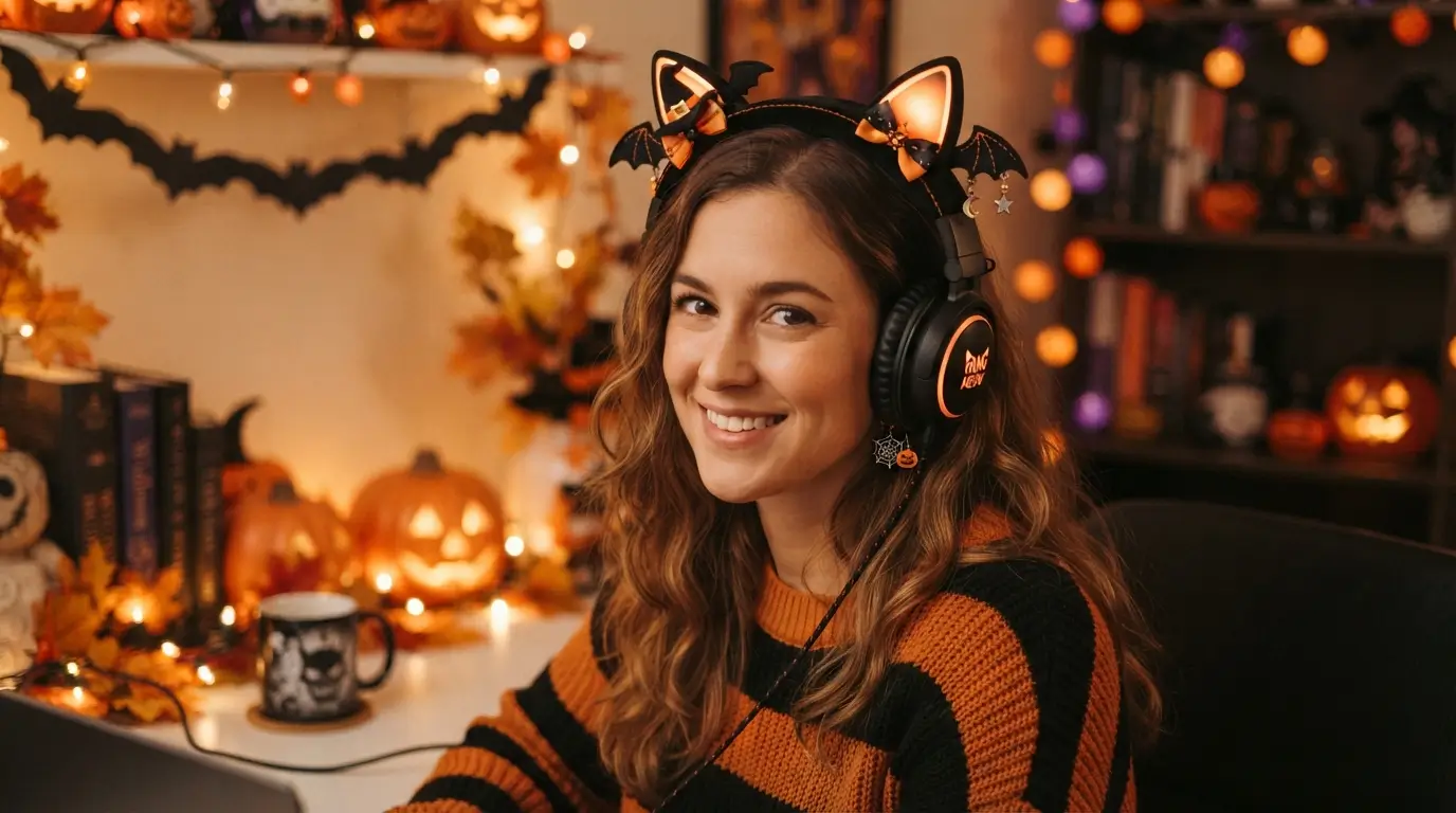 Halloween Cat Ear Headphones 1 Halloween Cat Ear Headphones
