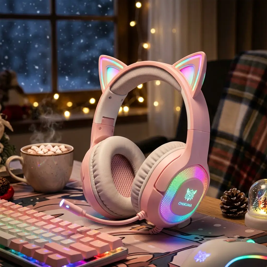 10 Headphones with Christmas Lights Aesthetic to Brighten Your Festive Setup 8 ONIKUMA K9 RGB 1