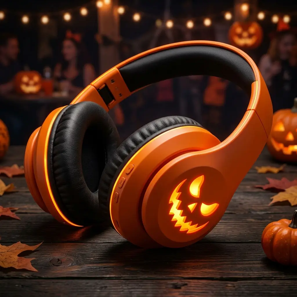 12 Best Spooky Headphones for Halloween Parties 16 Pumpkin Orange Light Up Headphones